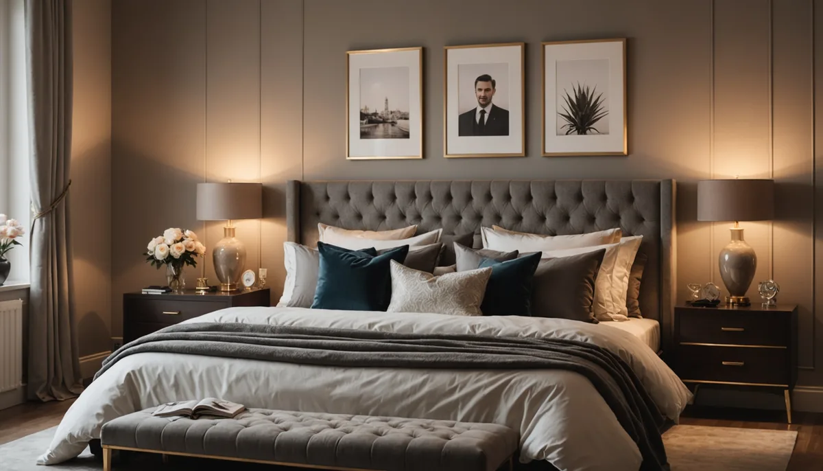 Quarto romântico com iluminação suave representando intimidade e diálogo no casal
